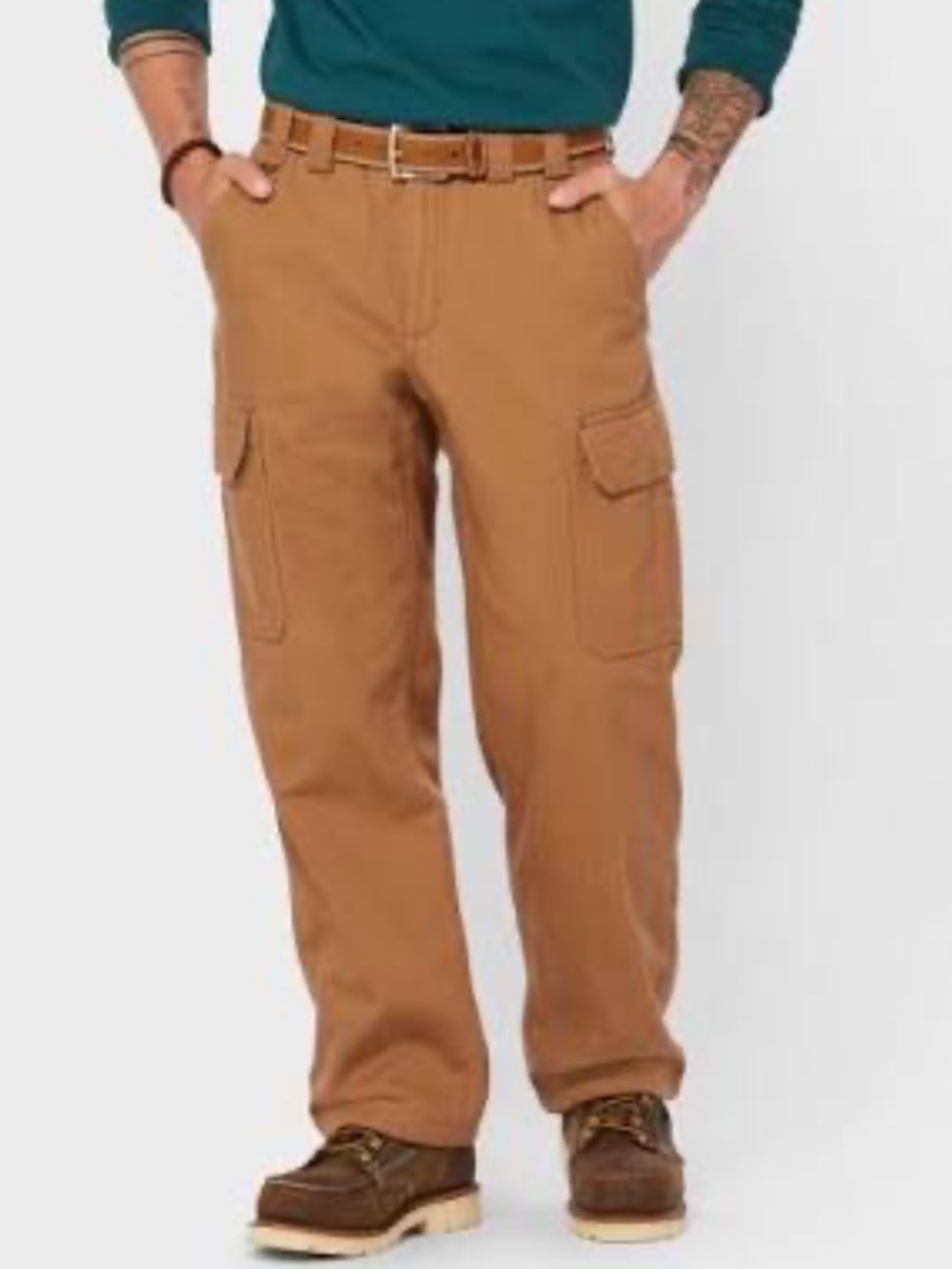 Duluth Trading Co. Fire Hose Relaxed Fit Fleece Lined Cargo Work Pants